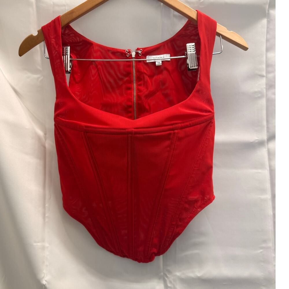 Miaou Red Campbell Corset Celeb Hollywood LA Malibu New York XS - Picture 3 of 5
